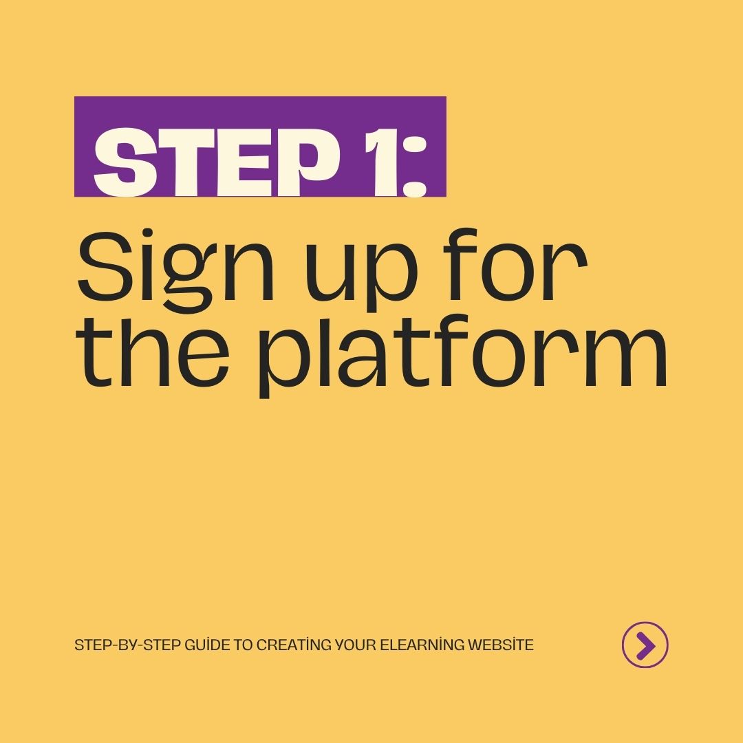 Sign Up on the Course Creation Platform – Step 1